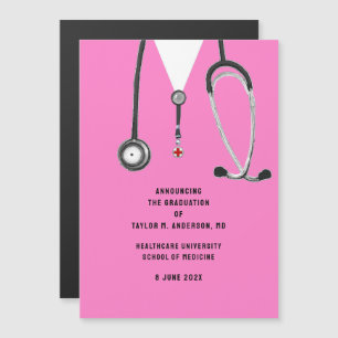 Invitation Magnétique Annonce de remise de diplômes de l'école de médeci