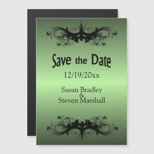 Invitation Magnétique Apple Green Enregistrer la date (Devant / Derrière)