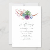 Invitation Magnétique Aquarelle Cactus Mariage de succulents (Recto)