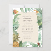 Invitation Magnétique Aquarelle d'ananas tropicale Fête des mariées d'ét (Recto)