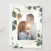 Invitation Magnétique Aquarelle Feuille photo Botanique Enregistrer la d (Recto)