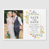 Invitation Magnétique Aquarelle Fleur sauvage photo Gold Frame (Devant)