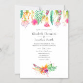 Invitation Magnétique Aquarelle Floral Tropical Summer Beach Mariage (Recto)