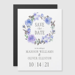 Invitation Magnétique Aquarelle florale pastel Purple Enregistrer la da
