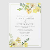 Invitation Magnétique Aquarelle jaune Floral Mariage été gai (Devant)