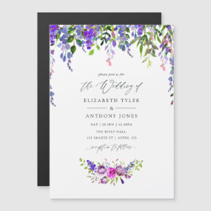 Invitation Magnétique Aquarelle Mariage ultra violet