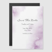 Invitation Magnétique Aquarelle Mauve Plum Douce Abstraite Cadre Enregis (Devant / Derrière)