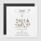 Invitation Magnétique Aquarelle Pierre le lapin (Devant / Derrière)