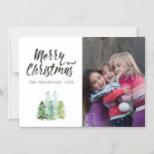 Invitation Magnétique Aquarelle Pine Arbres de Noël Photo (Recto)