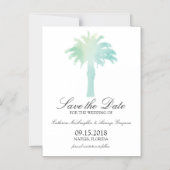 Invitation Magnétique Aquarelle Serene Palm Tree | Enregistrer la date (Recto)