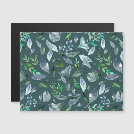 Invitation Magnétique Aquarelle tombée feuilles 5 (Devant / Derrière)