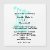 Invitation Magnétique Aquarelle Turquoise Bleu Art Abstrait Arbres Maria (Devant)