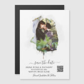 Invitation Magnétique *~* AR6 MARIAGE ENREGISTRER LA DATE Code QR - Site (Devant / Derrière)