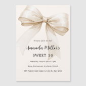 Invitation Magnétique Arc beige élégant Sweet 16 luxe (Devant)