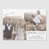 Invitation Magnétique Arc Boho moderne 2 Photo Enregistrer la date (Devant)