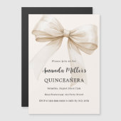 Invitation Magnétique Arc crème beige Quinceanera luxe (Devant / Derrière)