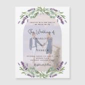 Invitation Magnétique Arc de lavande photo violet floraux mariage de lux (Devant)