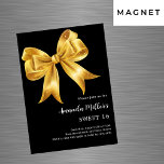 Invitation Magnétique Arc d'or noir luxe Sweet 16<br><div class="desc">Un arrière - plan noir classique,  décoré d'un grand arc doré. Personnalisez et ajoutez un nom et des détails du parti.</div>