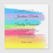 Invitation Magnétique Arc-en-ciel clair moderne LGBTQ Mariage gai gai ga (Devant)