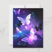 Invitation Magnétique Arrière - plan avec papillons de nuit (Recto)