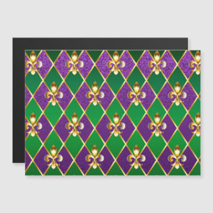 Invitation Magnétique Arrière - plan de bijoux Mardi Gras