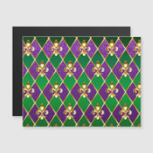 Invitation Magnétique Arrière - plan de bijoux Mardi Gras (Devant / Derrière)