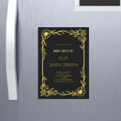 Invitation Magnétique Art Deco Gatsby black gold birthday