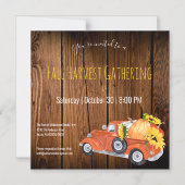 Invitation Magnétique Automne Russe ramasser Camion Citrouilles Automne (Recto)