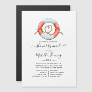 Invitation Magnétique Baby shower nautique par courrier