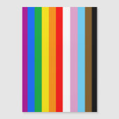 Invitation Magnétique Bandes du drapeau de progrès LGBTQ+ (Devant)