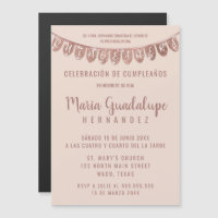 Bannière de Parties scintillant en or rose Español