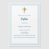Invitation Magnétique Baptême bleu clair (Devant)