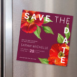 Invitation Magnétique Bat mitzvah Date de sauvegarde Bourgogne Floral Aq<br><div class="desc">Assurez-vous que tous vos amis et parents pourront célébrer le Bat mitzvah de votre fille! Envoyez cette aquarelle chic, étonnante, florale avec le type san serif moderne contre un arrière - plan bordeaux, carte magnétique personnalisée "Save the Date". Personnalisez le texte personnalisé avec le nom et la date de votre...</div>