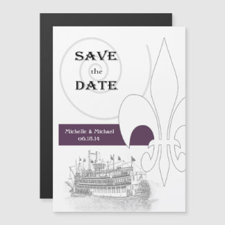 Invitation Magnétique Bateau de la Nouvelle-Orléans Sauvez la date Viole