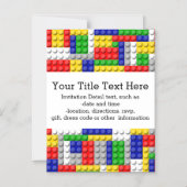 Invitation Magnétique Bâtiments Couleur primaire Anniversaire/Fête du ga (Recto)