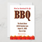 Invitation Magnétique BBQ Party Red Flames sur mesure Aimant d'invitatio (Recto)