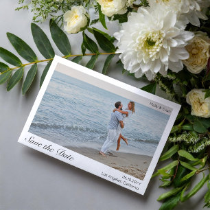 Invitation Magnétique Beach Romance Bordure photo mariage Enregistrer la