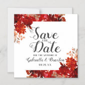 Invitation Magnétique Beauté rustique Floral encadré mariage Enregistrer (Recto)