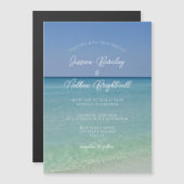 Invitation Magnétique Belle plage Horizon Photographie Mariage (Devant / Derrière)