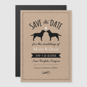 Invitation Magnétique Black Labrador Ramène un mariage Sauvez la date