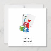 Invitation Magnétique Blackjack avec jetons de poker (Recto)