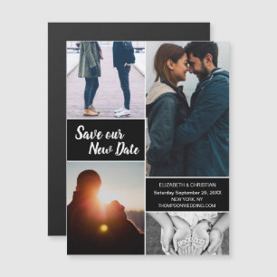 Invitation Magnétique Bleu Enregistrer notre nouvelle photo Modifier la