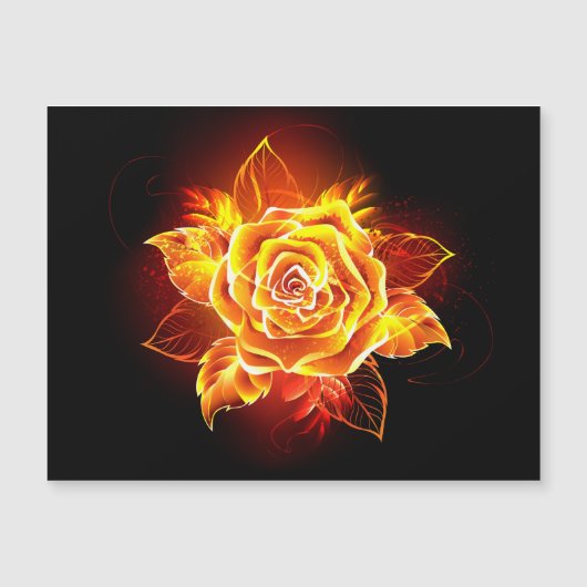 Invitation Magnétique Blooming Fire Rose (Devant)