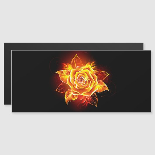 Invitation Magnétique Blooming Fire Rose (Devant / Derrière)