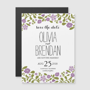 Invitation Magnétique Blossoms fleurs sauvages   Enregistrer la date