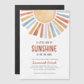 Invitation Magnétique Boho Sunshine Baby shower neutre pour les femmes (Devant / Derrière)