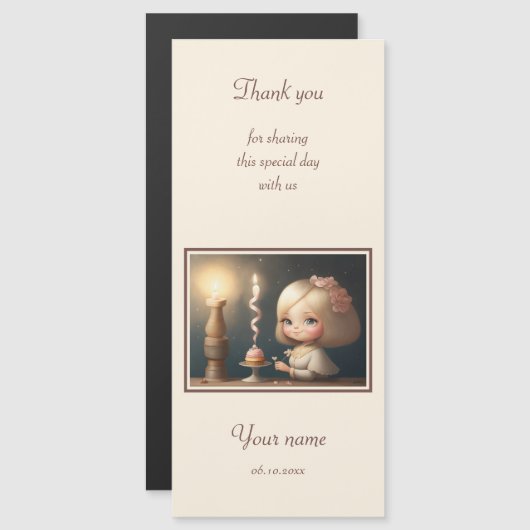 Invitation Magnétique Bonne fille anniversaire 01 (Devant / Derrière)