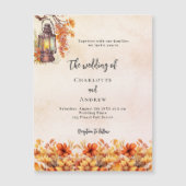 Invitation Magnétique Bouquets de chute orange brûlés boho mariage de lu (Devant)