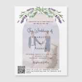Invitation Magnétique Bouteilles en arche de lavande QR RSVP mariage de  (Devant)