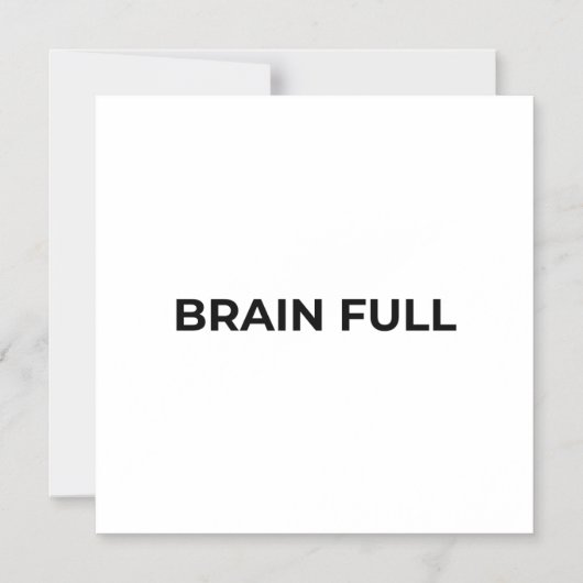 Invitation Magnétique Brain Full Minimalist Typographic Magnetic  (Recto)